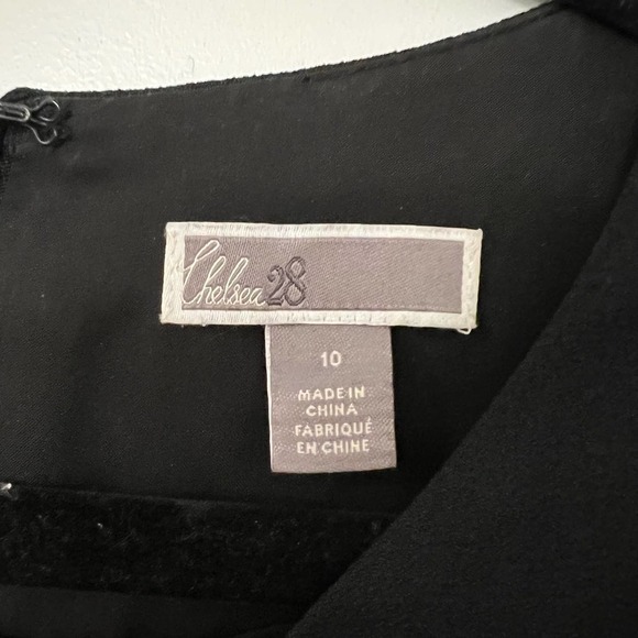 Chelsea28 Size 10 Black Shoulder Ruffle Asymmetrical Sheath Dress - Picture 4 of 5